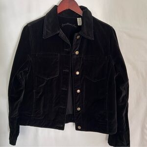 Caribbean Joe Black Velvet Women’s Button Jacket Medium